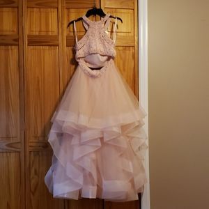 2 piece special occasion dress beaded light pink